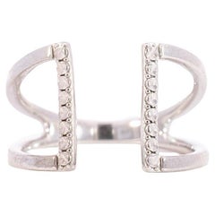 14k White Gold Open Split Shank Cocktail Ring