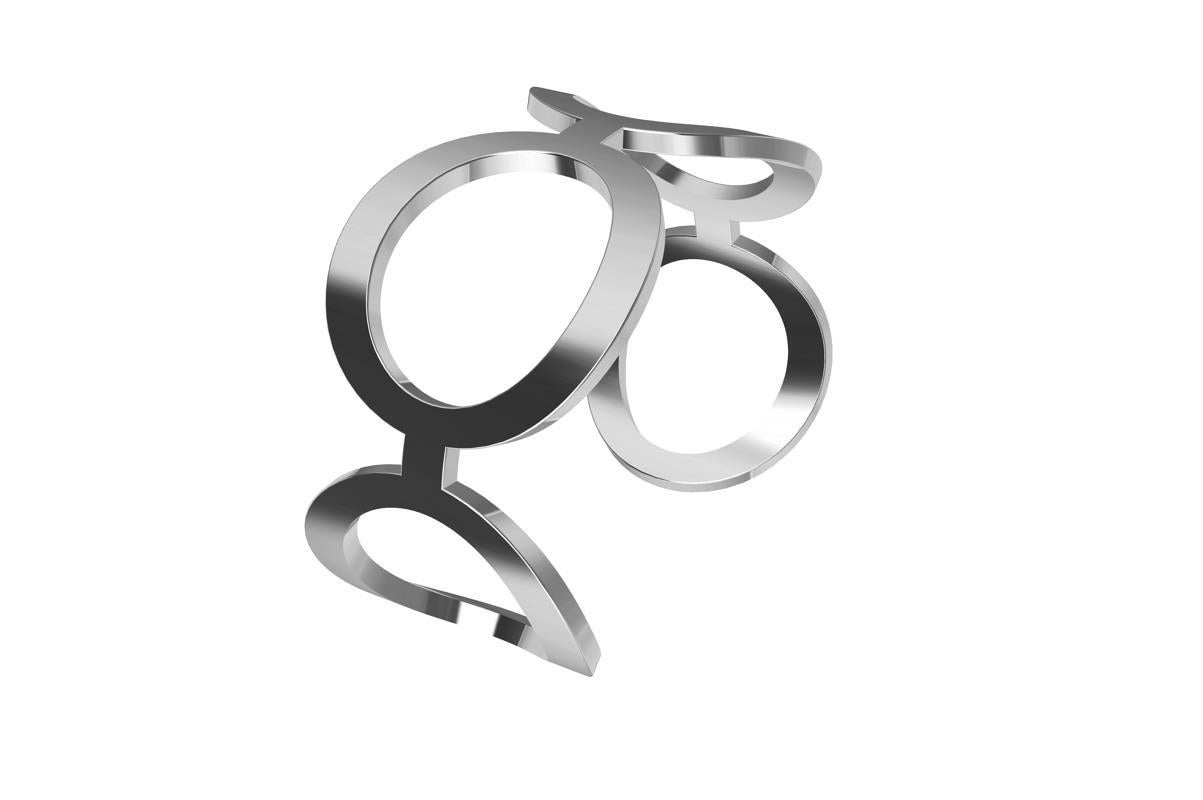 Bracelet manchette ovale en or blanc 14 carats Neuf à New York, NY