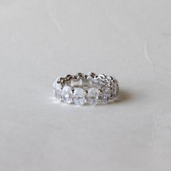 14k White Gold Oval Cut Diamond Eternity Band