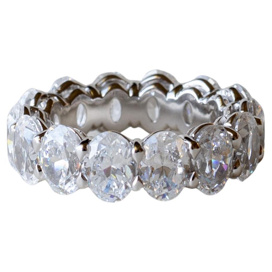 14k White Gold Oval Cut Diamond Eternity Band