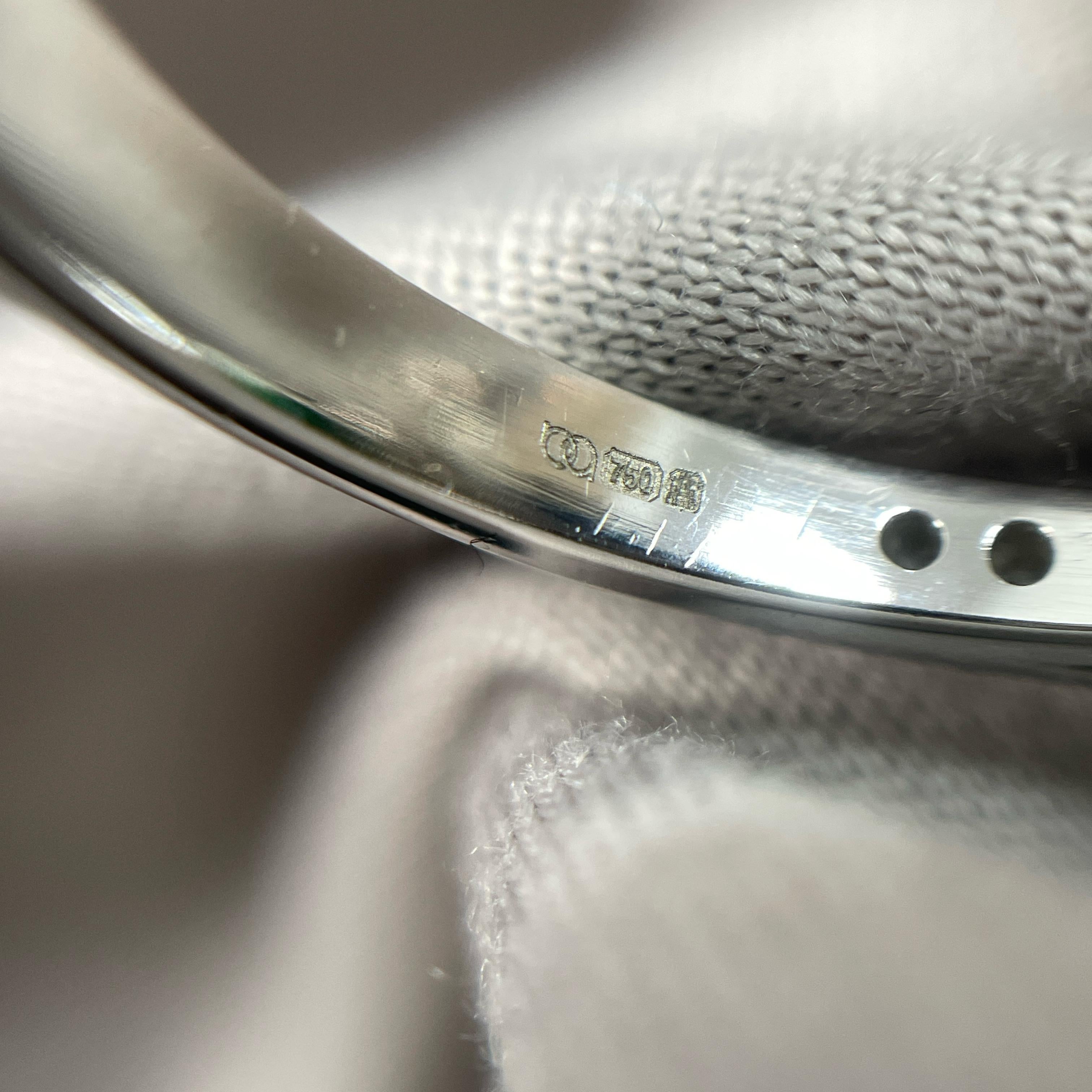 Anello con diamante e smeraldo taglio ovale in oro bianco 14k in vendita 5