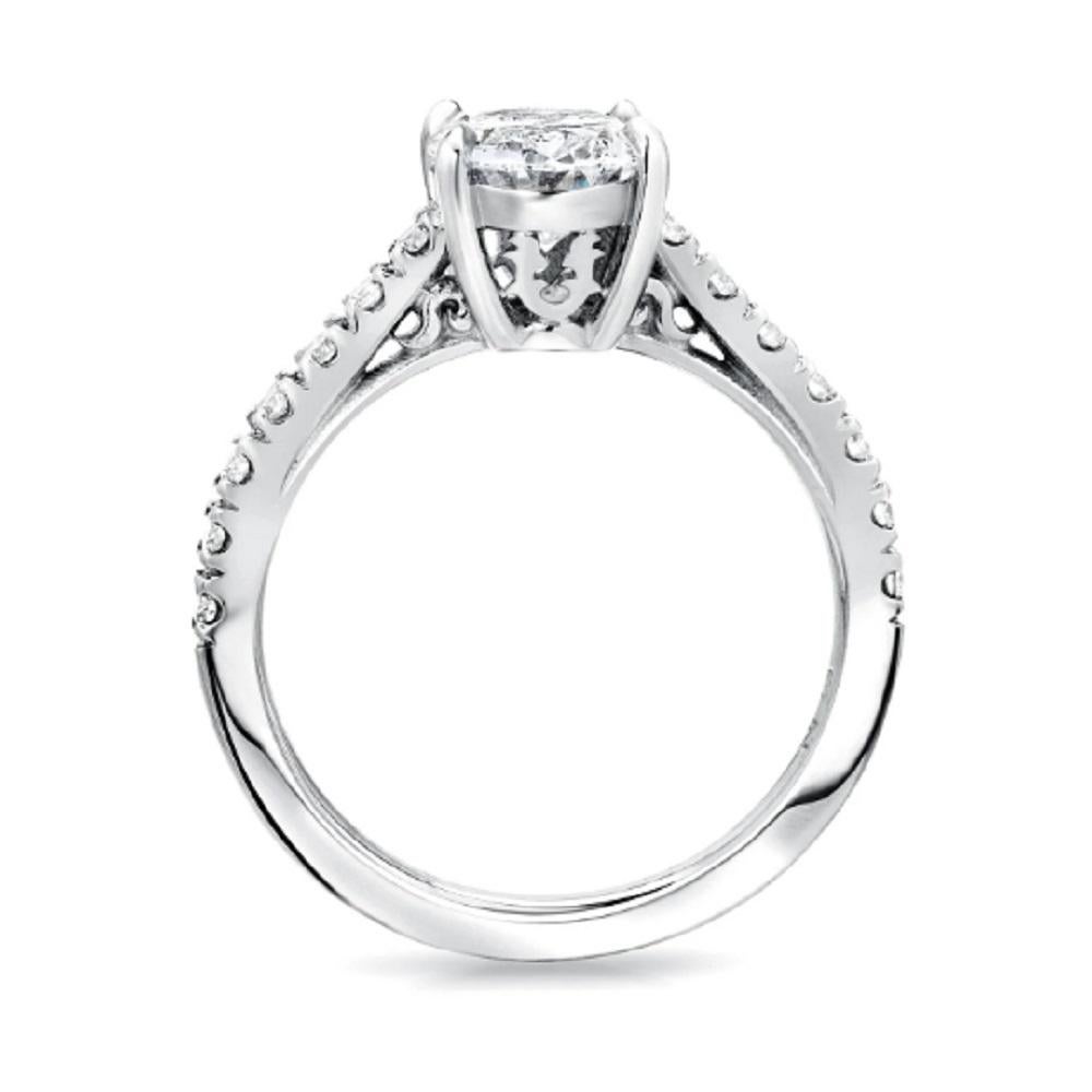 For Sale:  14k White Gold Oval Cut Engagement Ring 0.85 Ct. '0.50 Ct. Center Diamond' 3