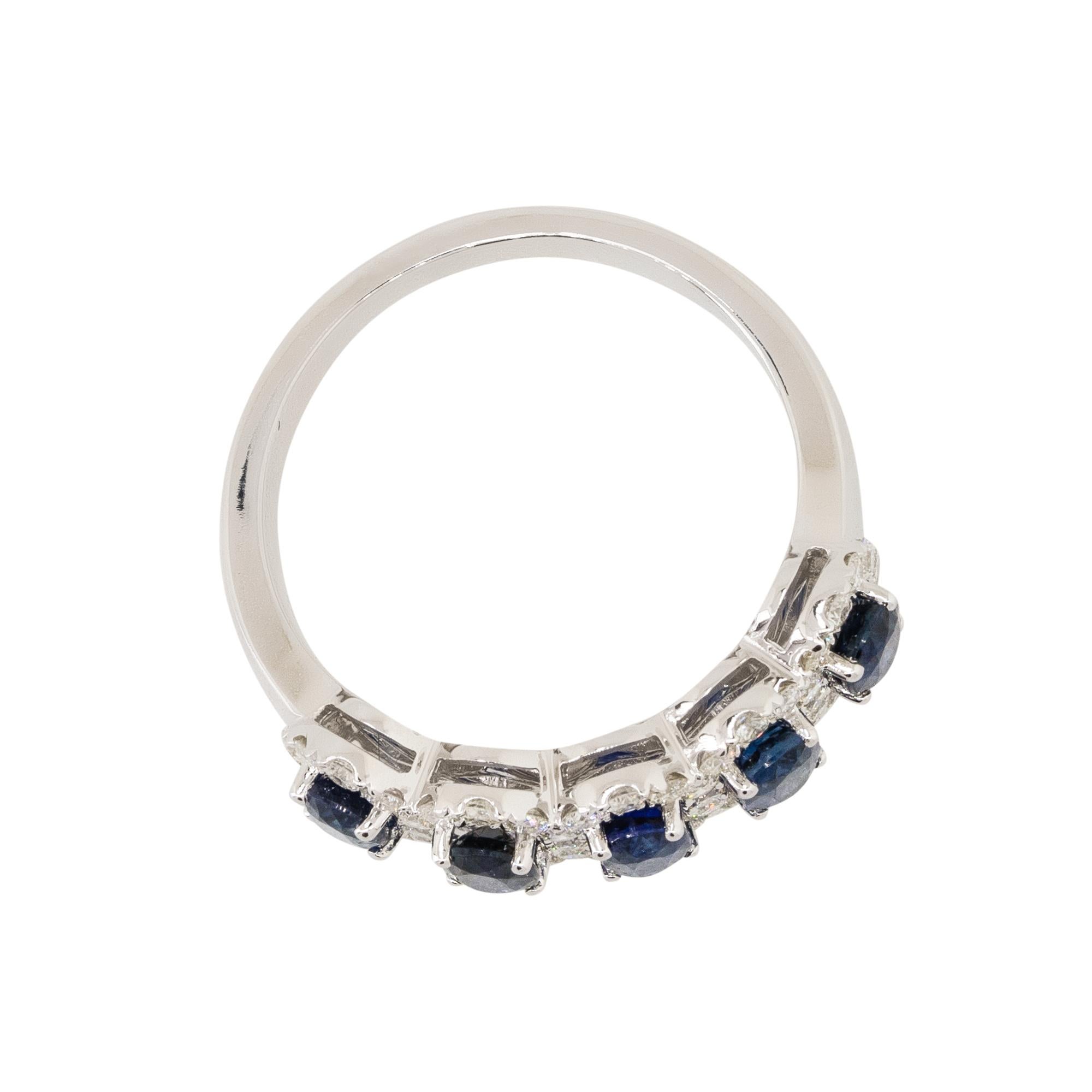 14k Weißgold Ovalschliff Saphir & Diamant Halo-Ring im Angebot 2
