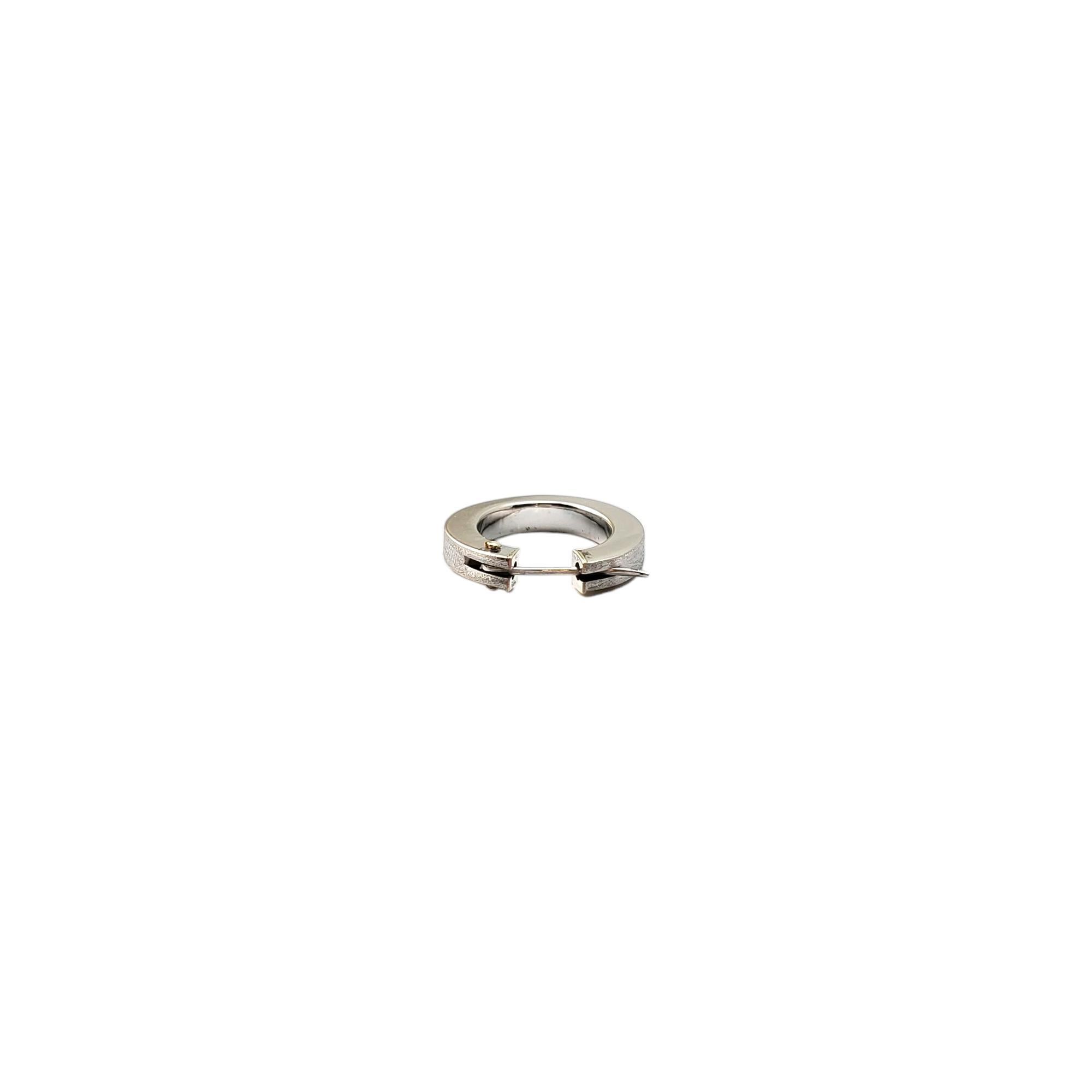 14K White Gold Oval Hammered Hoop Earrings #17016 For Sale 3