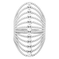 14K White Gold over the Knuckle Round White Diamond Fashion Ring 14K White Gold over the Knuckle Round White Diamond Fashion Ring