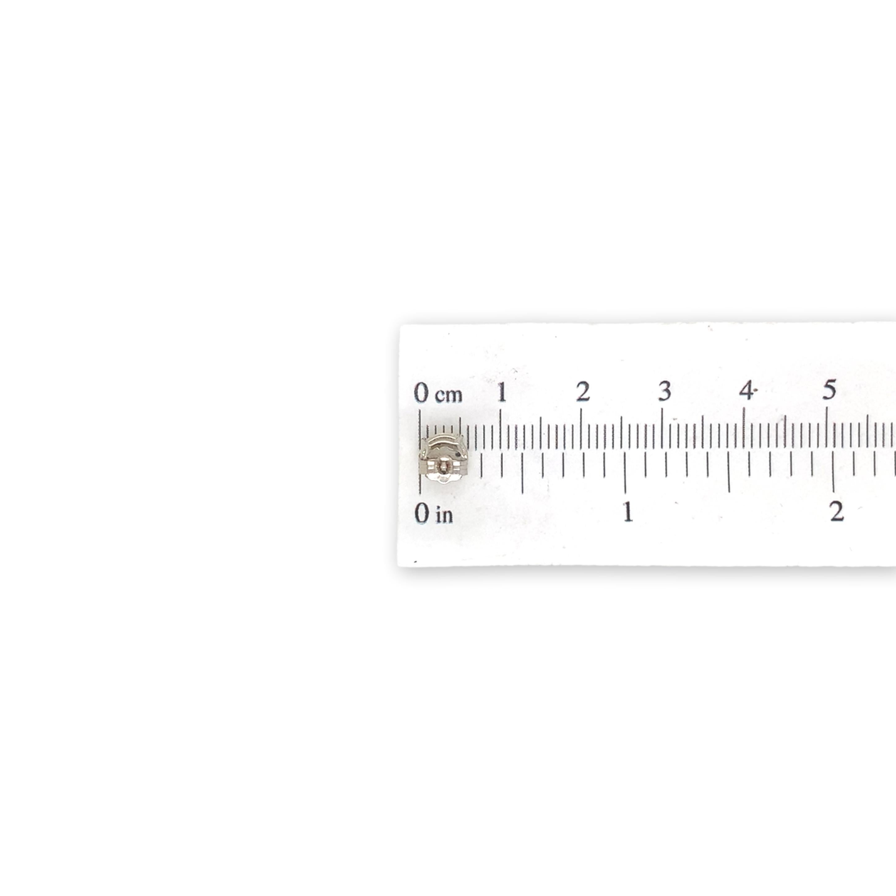 14K White Gold Pale Yellow Sapphire Stud Earrings Natural Unheated For Sale 1