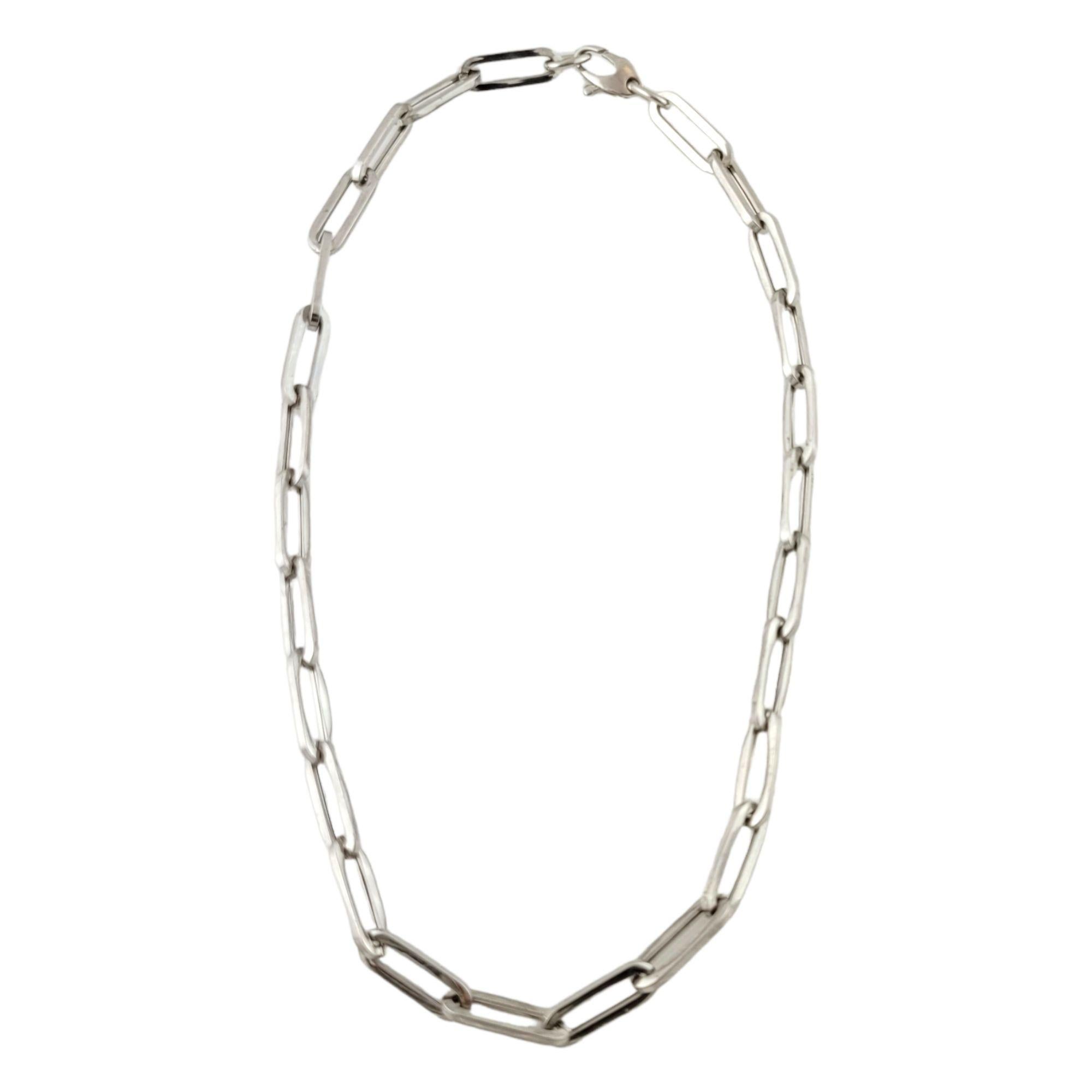 14K White Gold Paperclip Chain Necklace 1