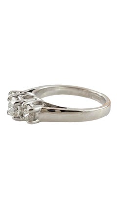 14K White Gold Past, Present and Future Diamond Ring Size 6.75 #16984