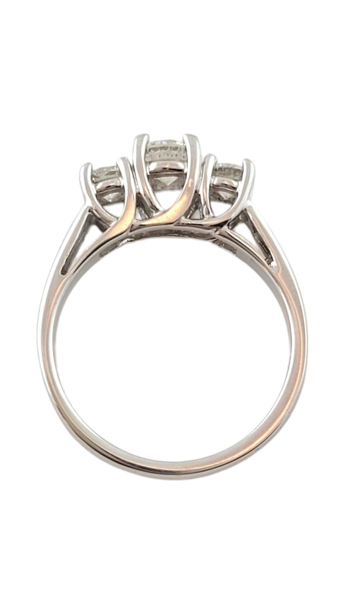 Brilliant Cut 14K White Gold Past, Present and Future Diamond Ring Size 6.75 #16984 For Sale