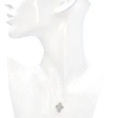 14K White Gold Pavé 0.69 TCW Diamond Cross Slider Pendant