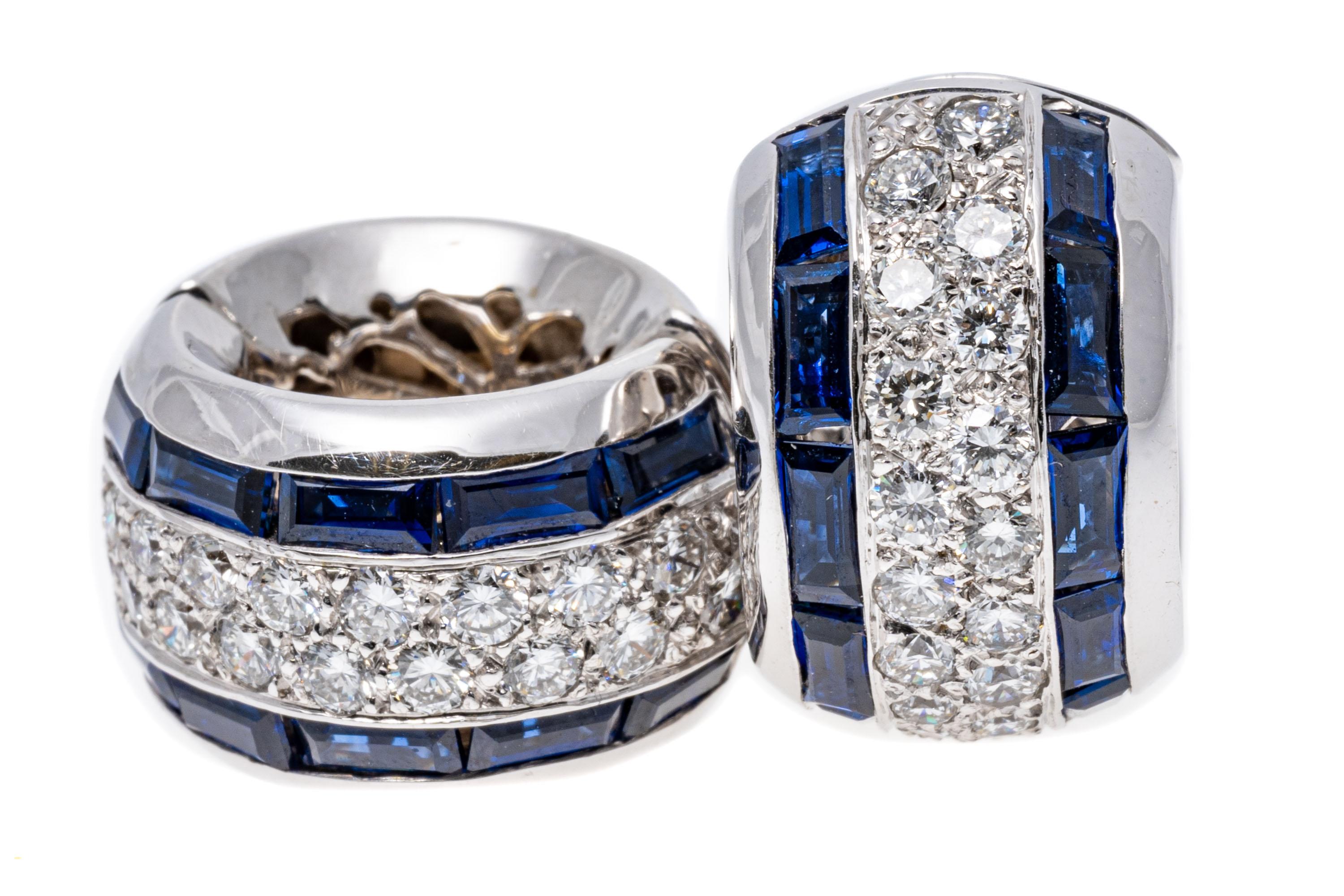 sapphire huggie earrings white gold