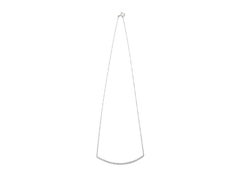 Collar de Barra de Oro Blanco de 14K y Diamantes Pave