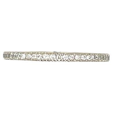 14K White Gold Pave Diamond Eternity Band