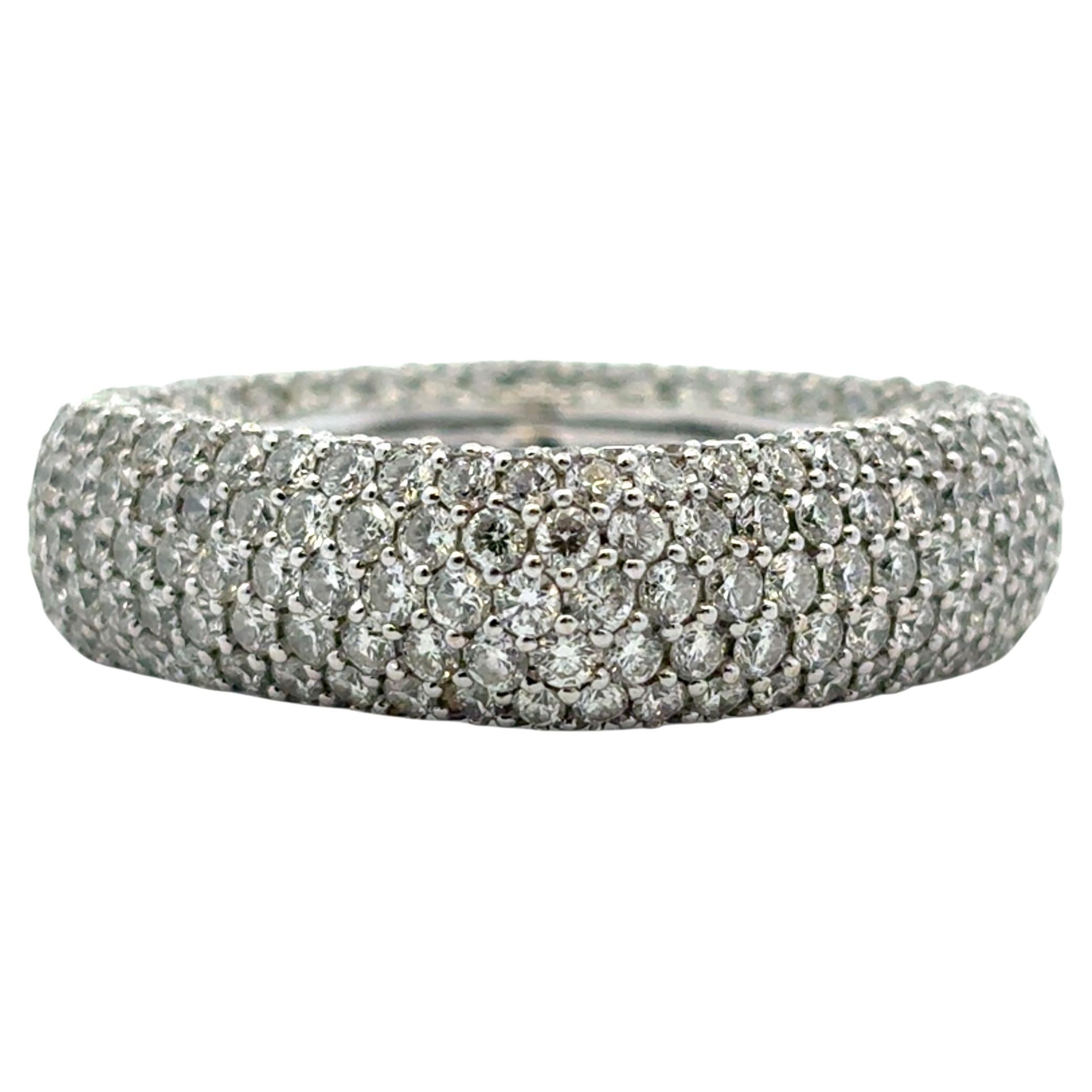 14k White Gold Pave Diamond Square Ring