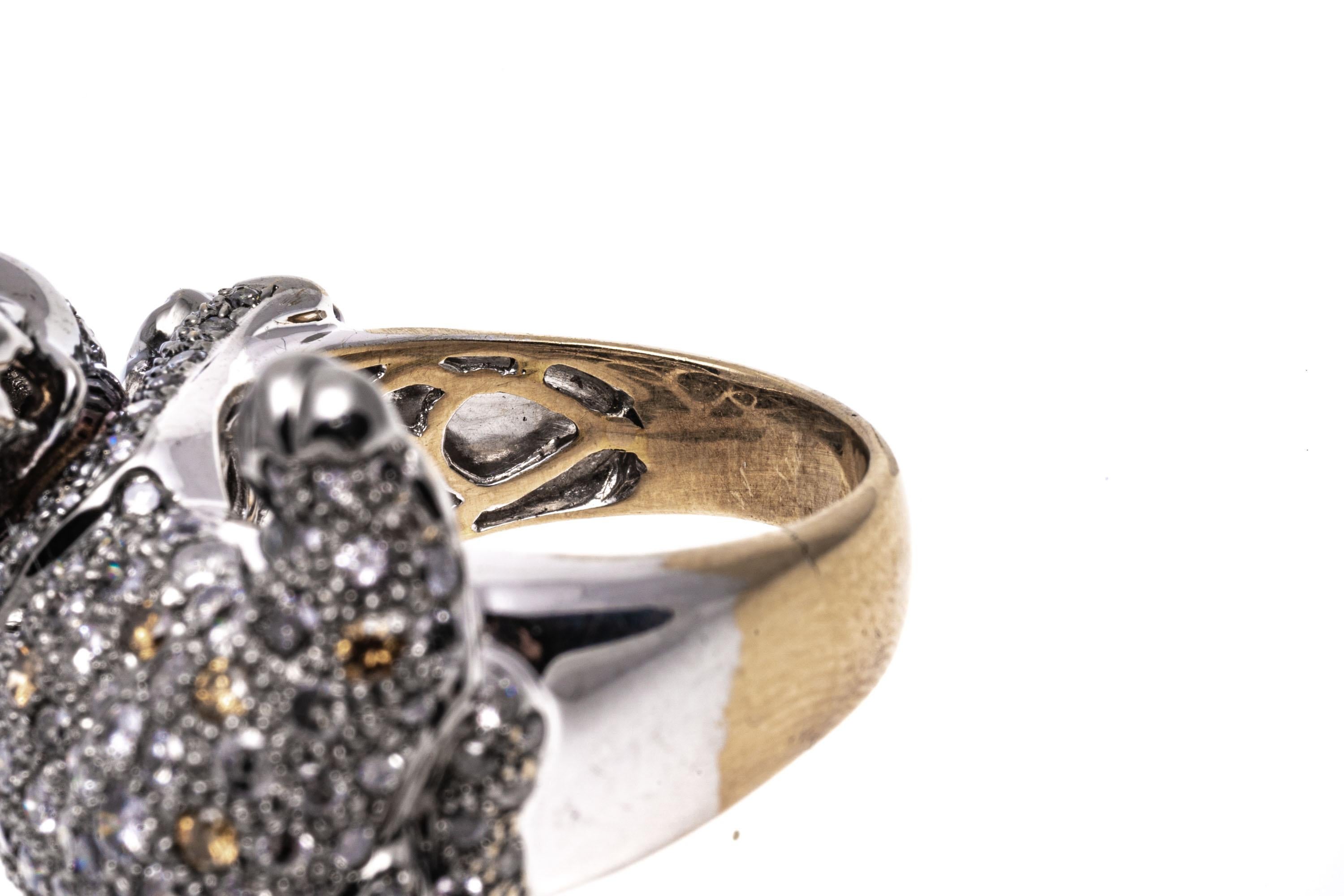 14k White Gold Pave Set Diamond Honey Badger Ring For Sale 3