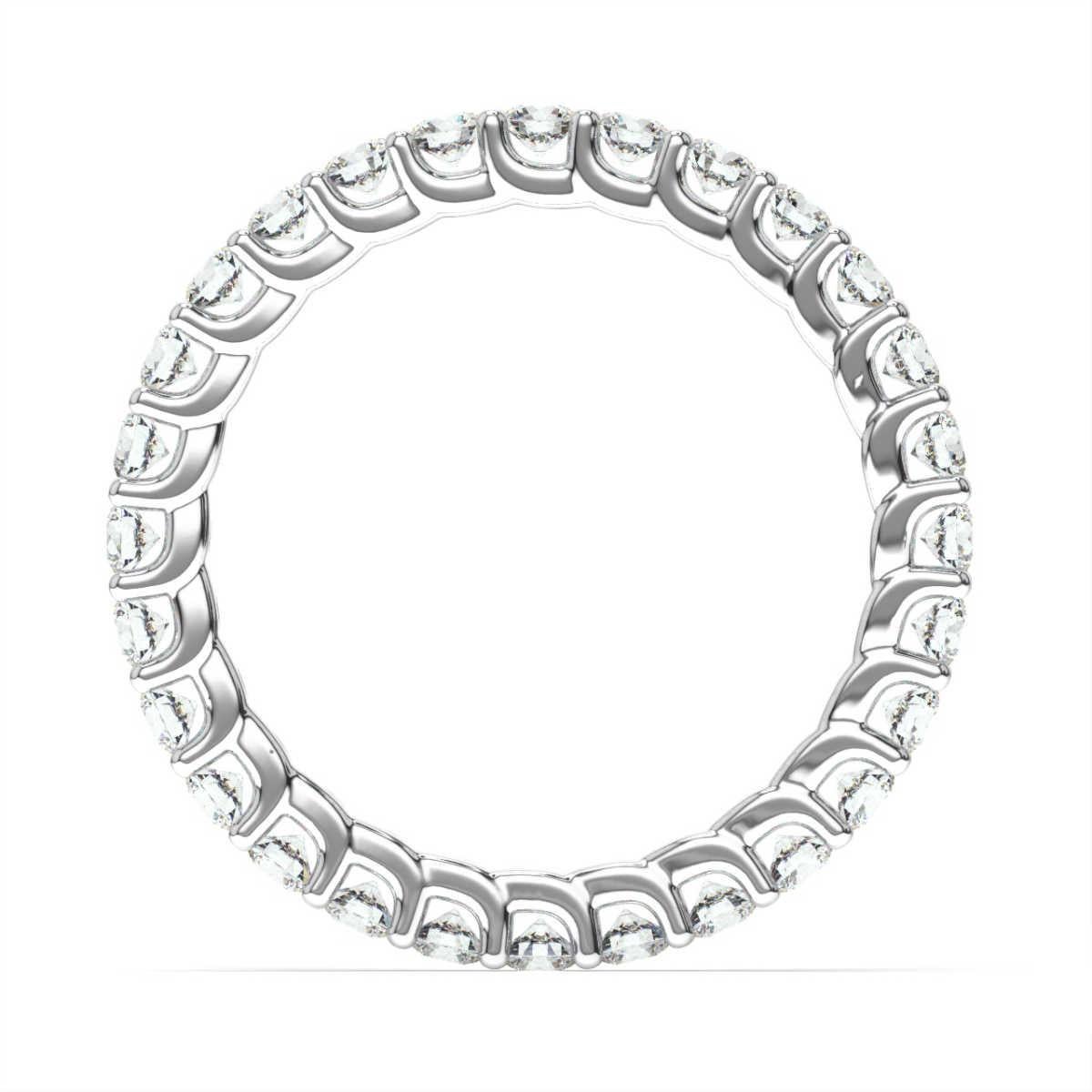 This eternity band features a perfectly matched round brilliant diamonds set in a 