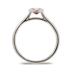 14 Karat White Gold Peach Sapphire Solitaire Ring '2/3 Carat'