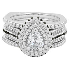 14K White Gold Pear Cut Diamond Engagement Ring