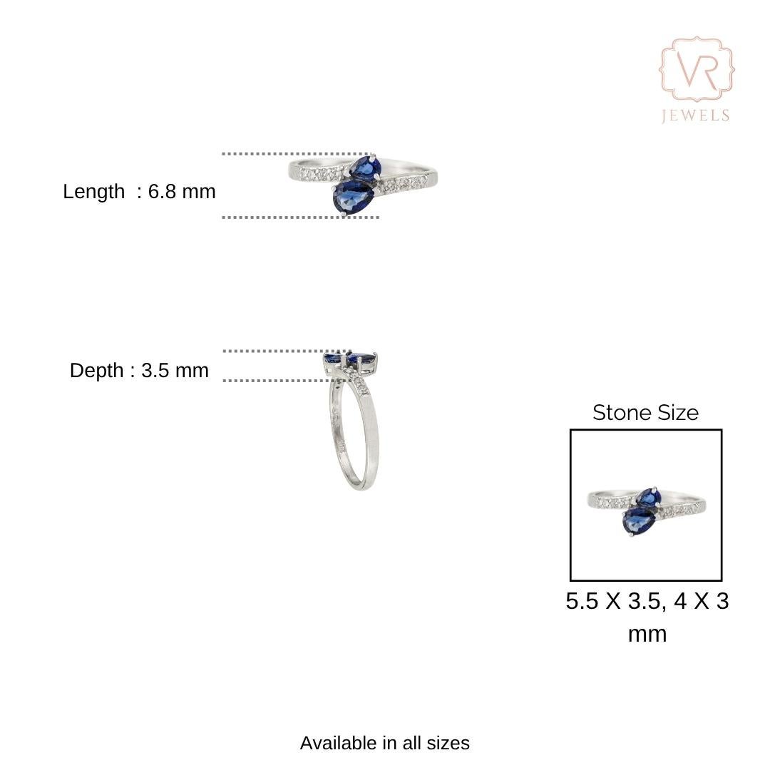 in vendita:  Anello bypass con zaffiro blu naturale e diamante in oro bianco 14K 12