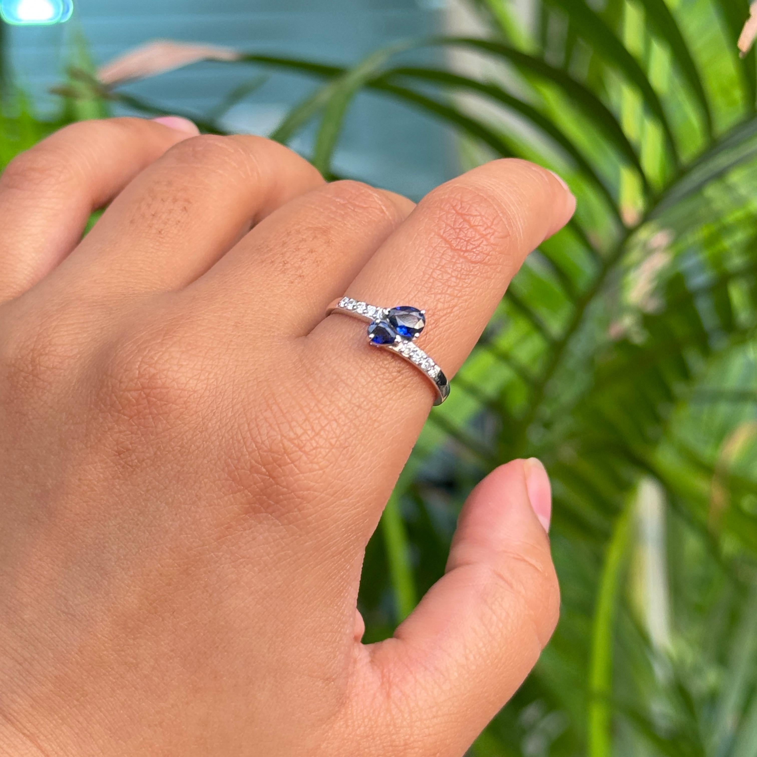 in vendita:  Anello bypass con zaffiro blu naturale e diamante in oro bianco 14K 6