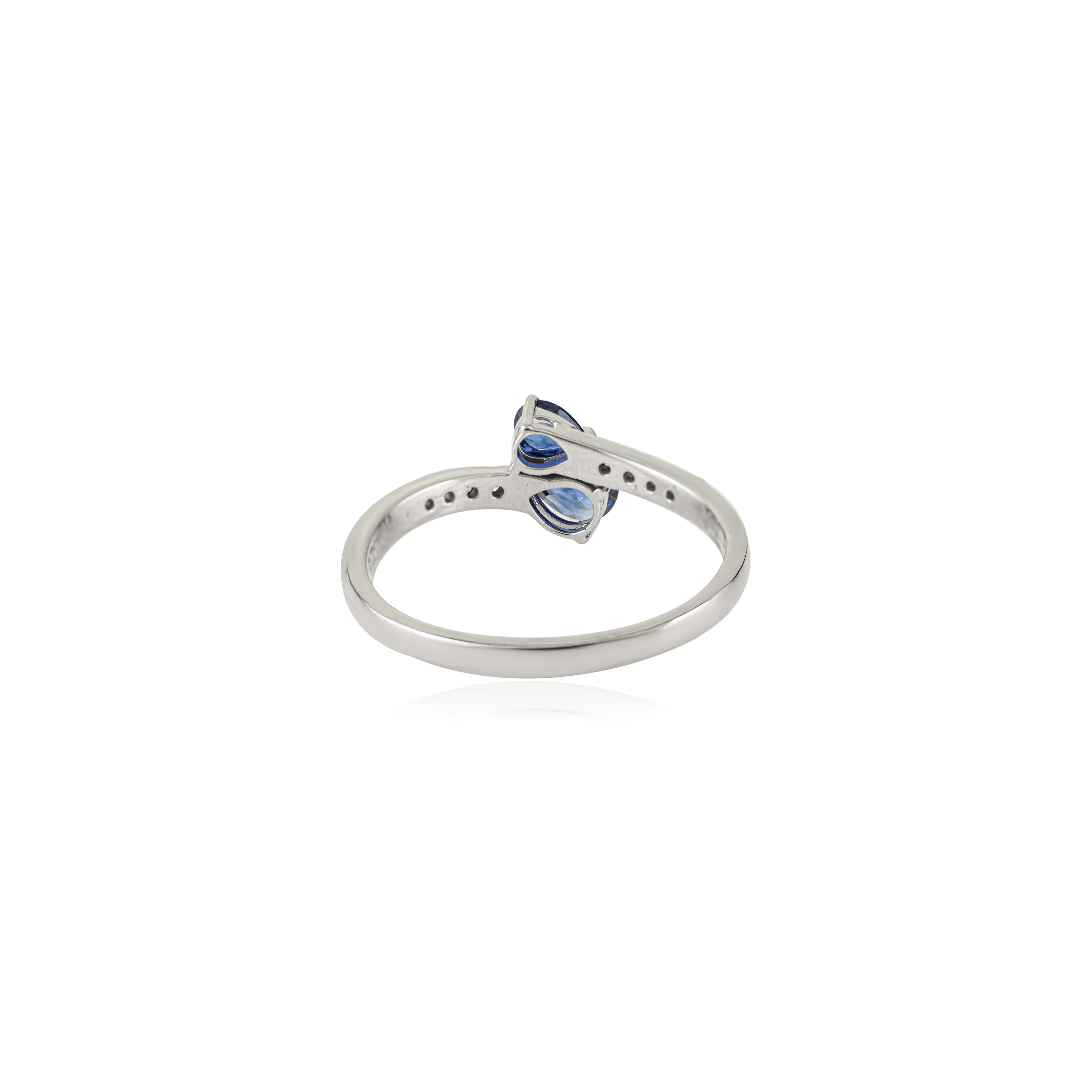 in vendita:  Anello bypass con zaffiro blu naturale e diamante in oro bianco 14K 7