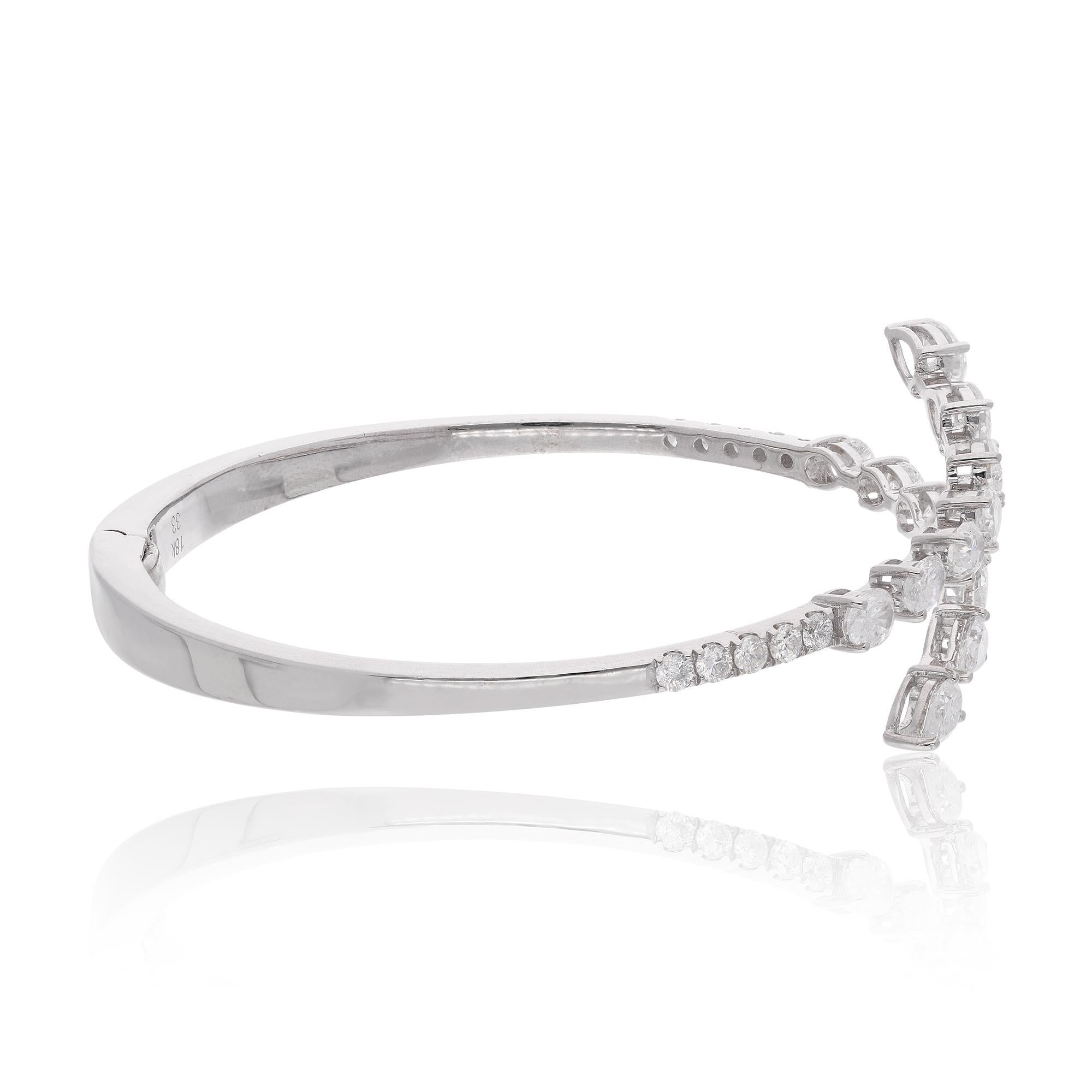 Moderne Bracelet manchette en or blanc 14k avec diamants SI/H 3,75 carats, taille poire Cadeau pour femmes en vente