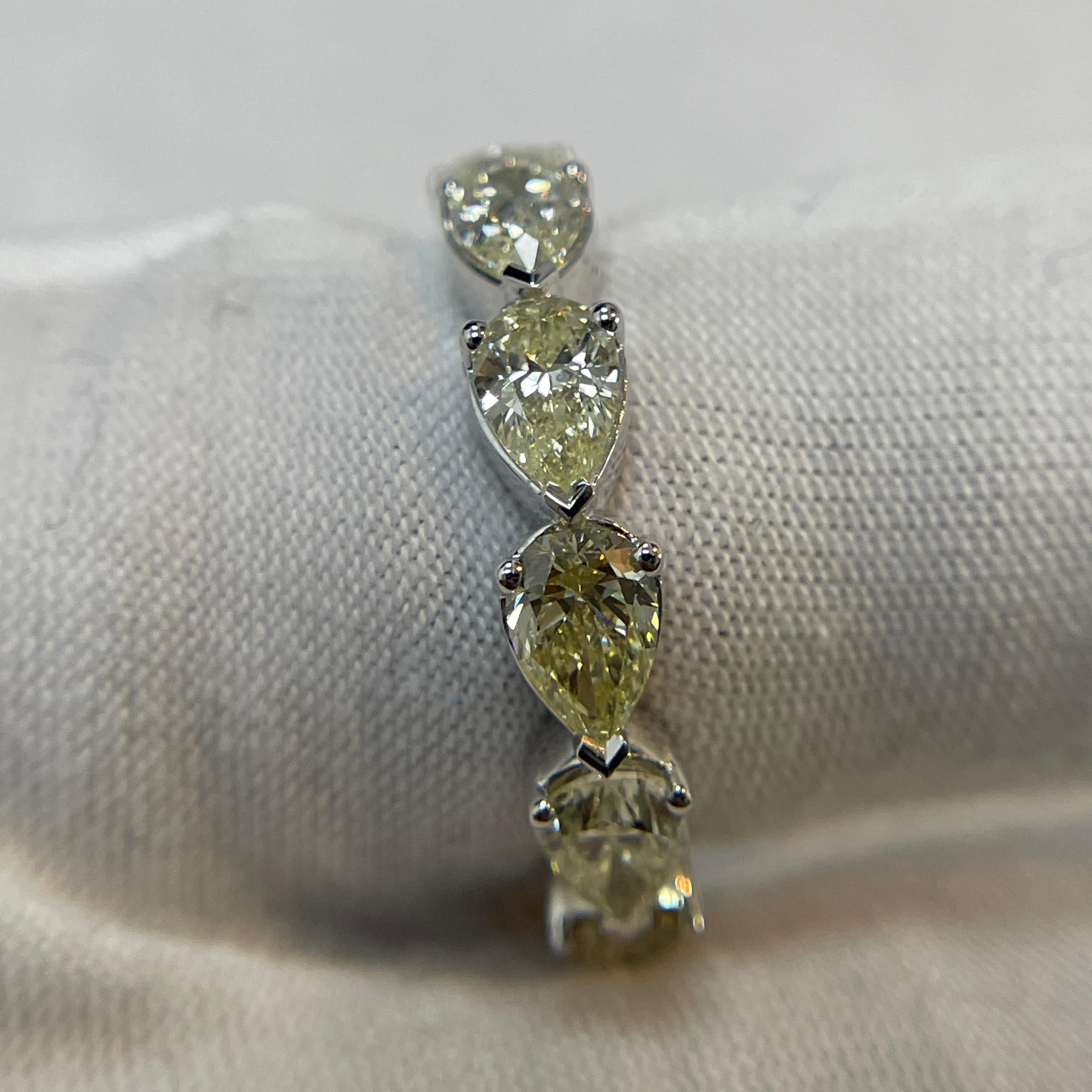 Fascia infinita con diamante a pera in oro bianco 14K in vendita 3