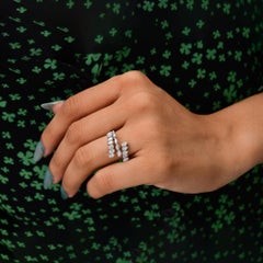 14k White Gold Pear Marquise SI/H Natural Diamond Spiral Wedding Ring