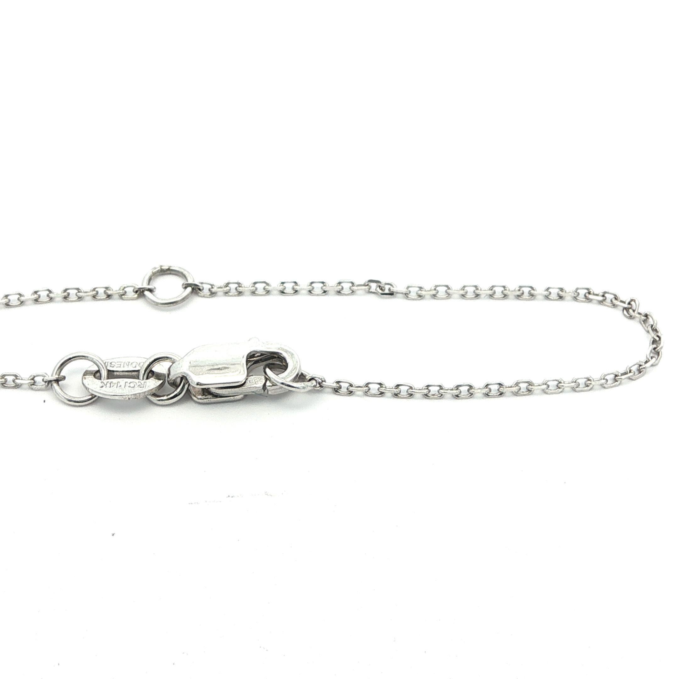 --Pietre: --
(1) Topazio Prezioso Naturale - Taglio Brilliante a Pera - Incastonato - Colore Arancione - 9,2x5,3mm (circa)

Materiale: Oro bianco massiccio 14k
Peso: 1.77 grammi
Tipo di catena: 0,5 mm A Link
Lunghezza della catena: Regolabile a 16 o
