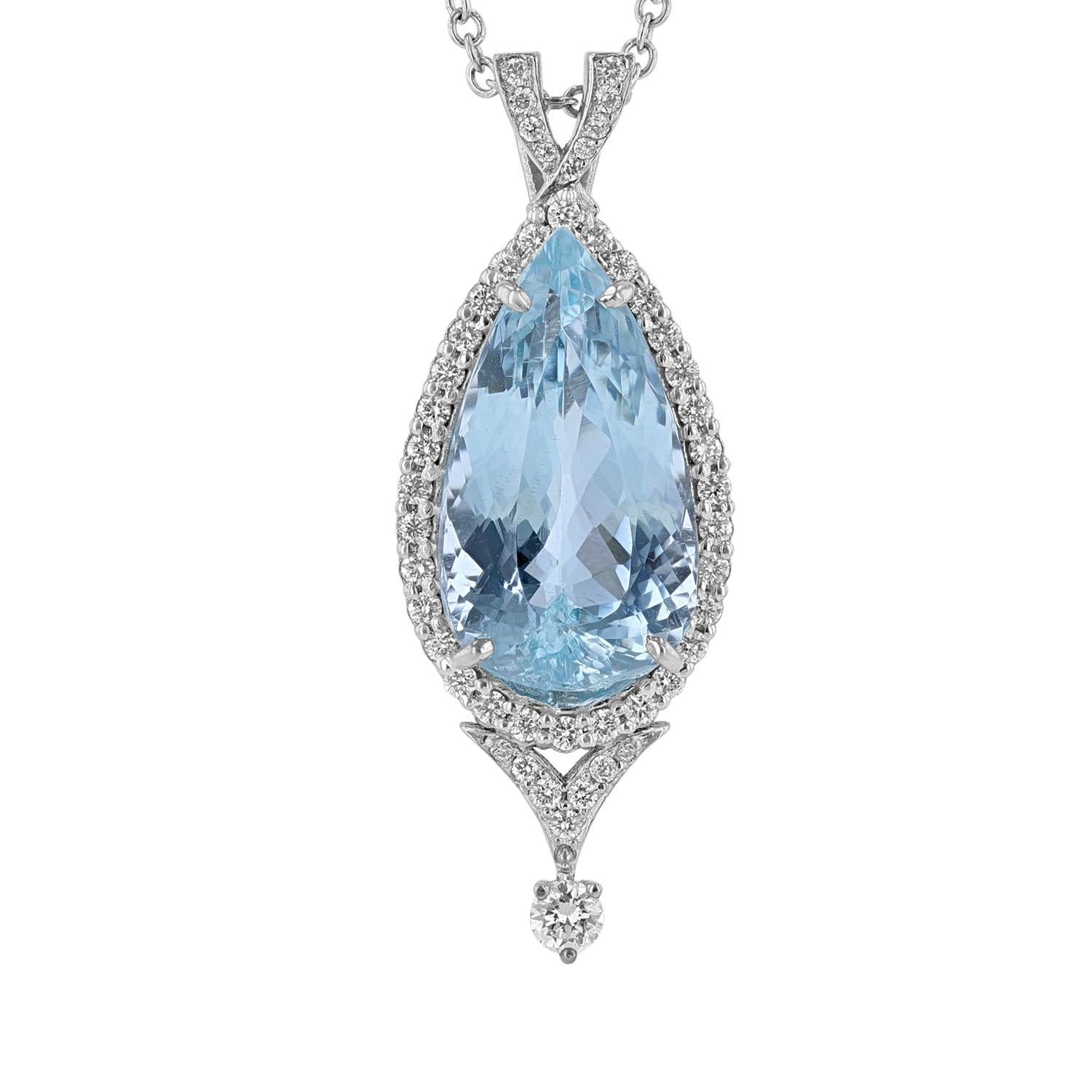 pear shaped aquamarine pendant