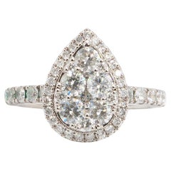 14K White Gold Pear Shaped 1.25 ctw. Diamond Ring