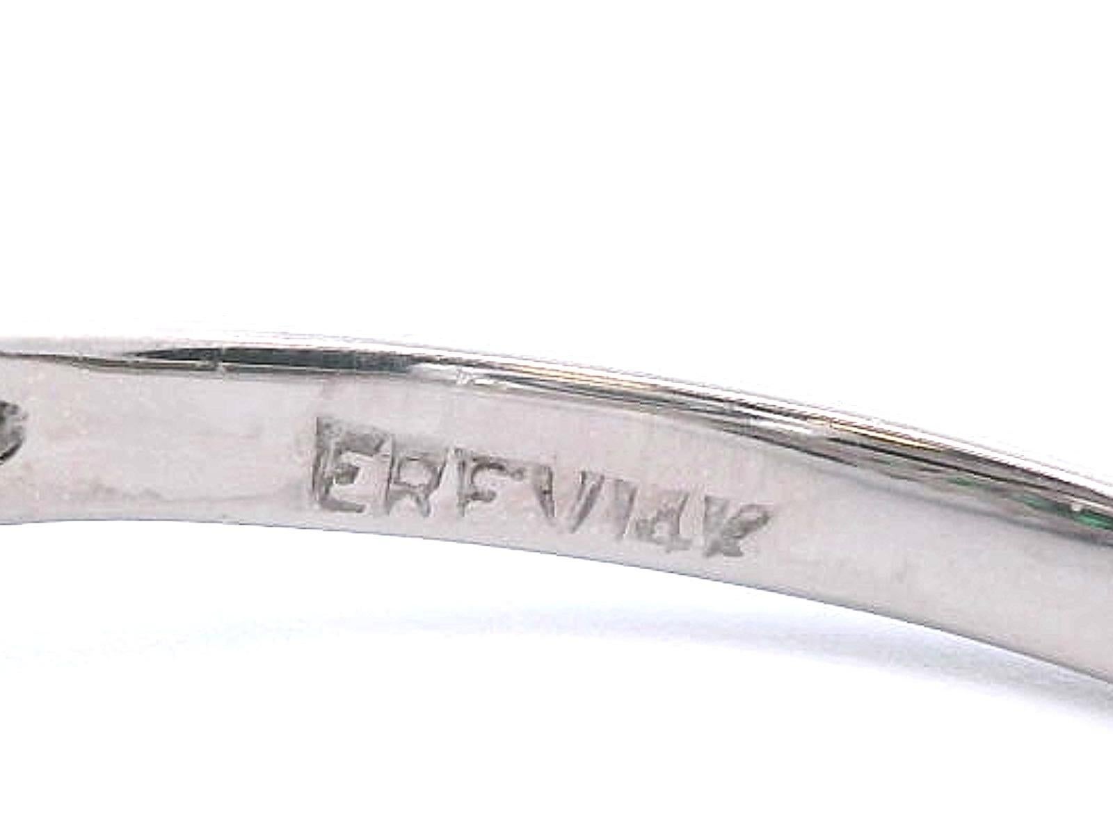 14k Weißgold Birnenförmiger Diamant- und Smaragdring mit GIA-Bericht im Angebot 5