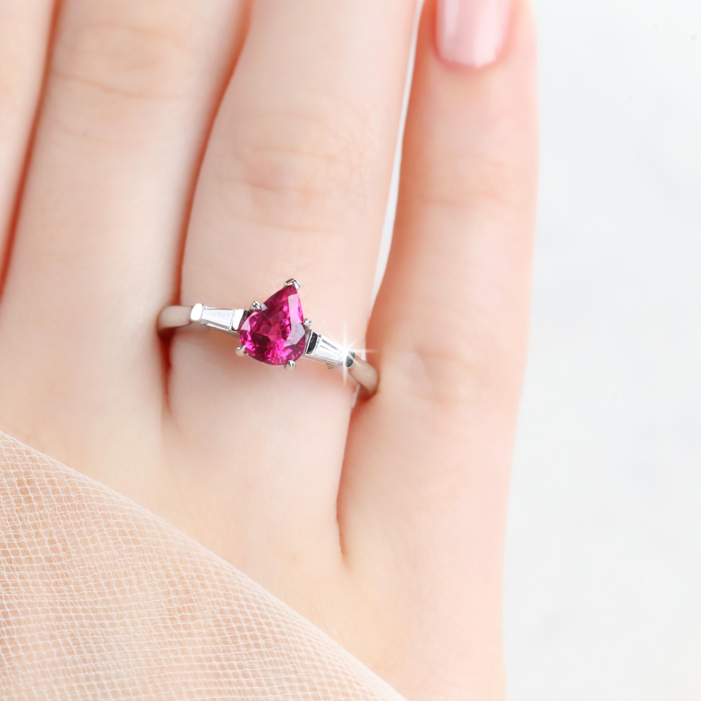 baguette ruby and diamond ring