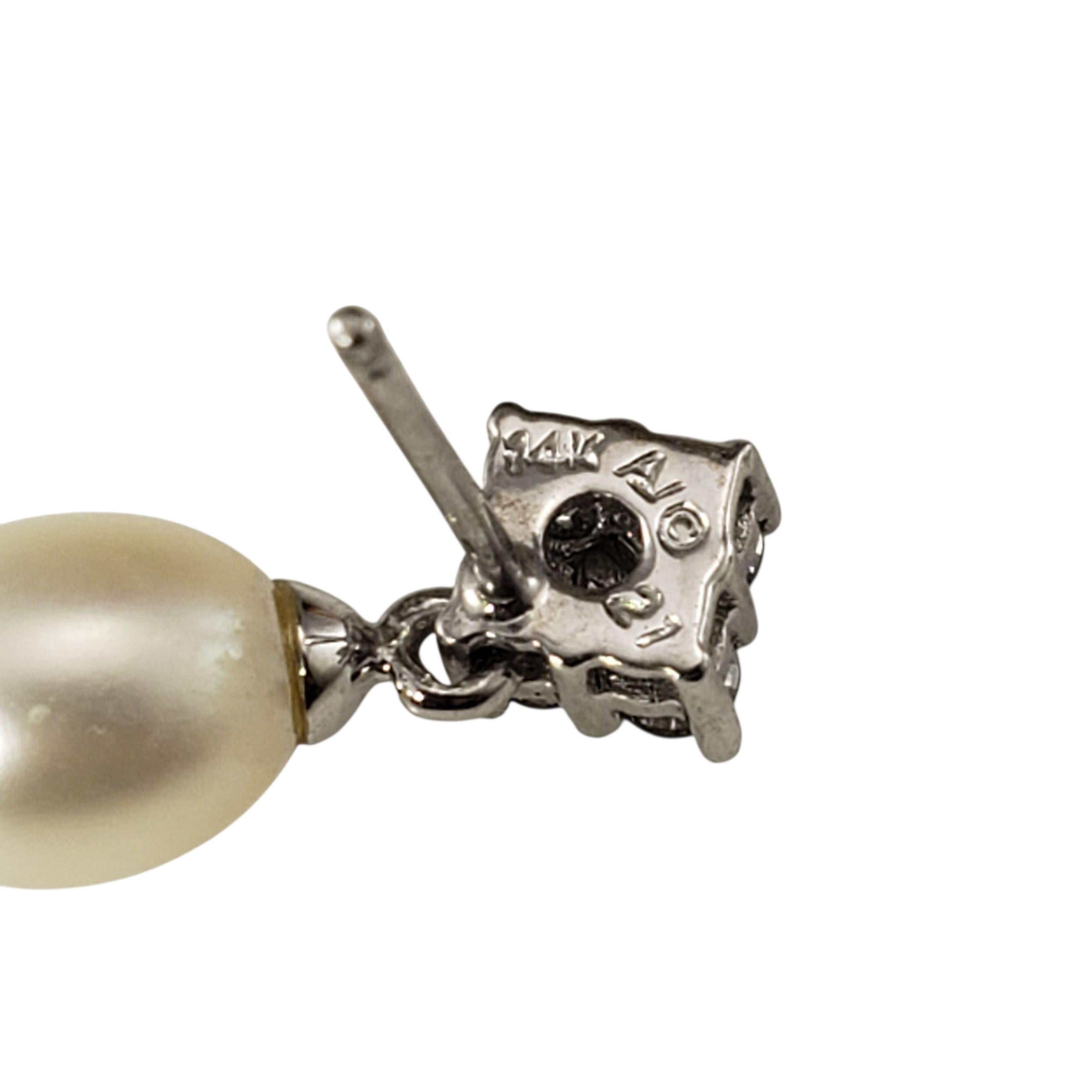 Donna Orecchini con perle e diamanti in oro bianco 14K #22870 in vendita