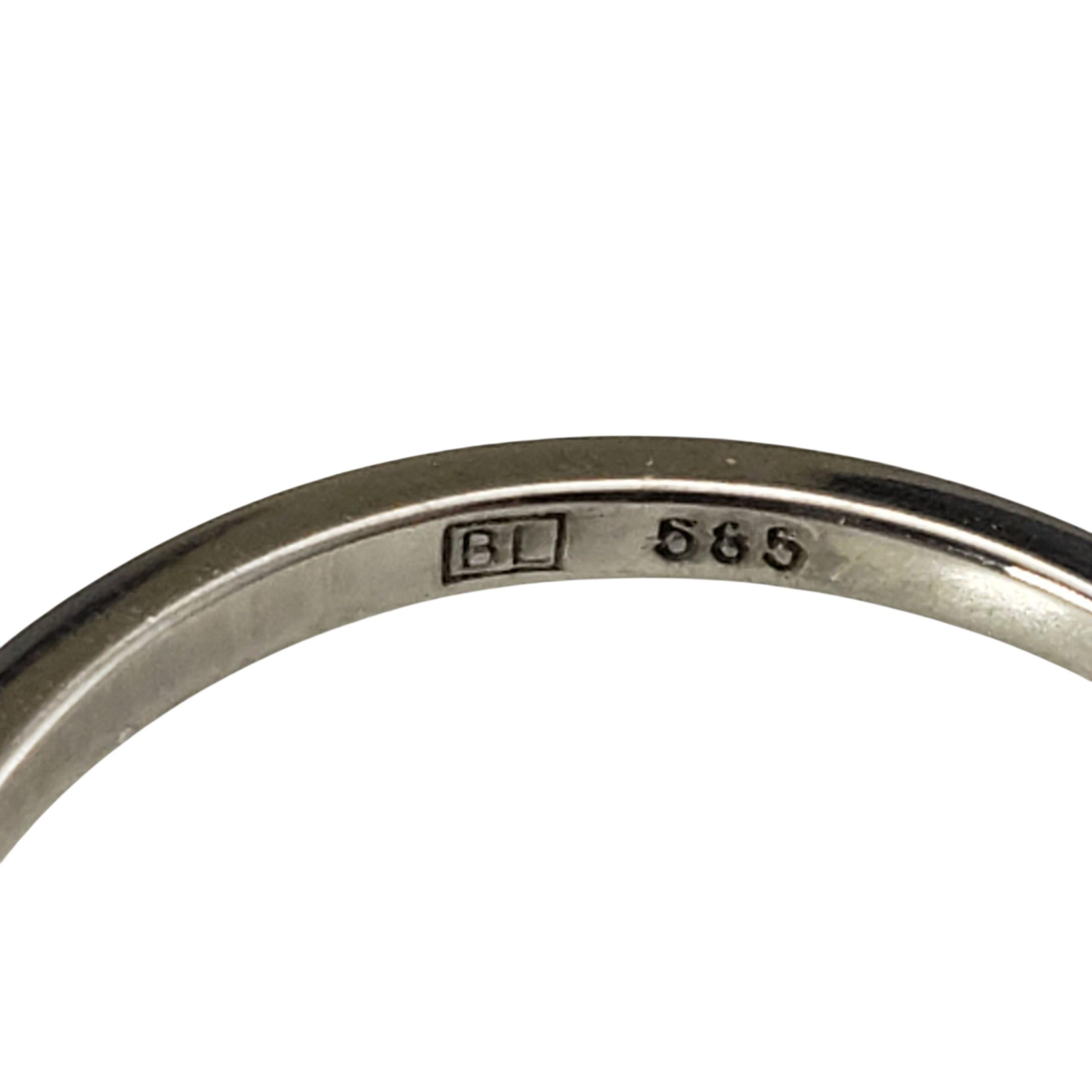 Taille brillant Bague en or blanc 14K avec perles et diamants Taille 6.75 #23301 en vente