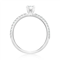 14 Karat White Gold Petite Diamond Ring 'Center-0.37 Carat'
