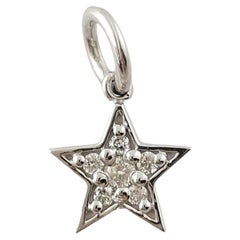 Petit pendentif étoile en or blanc 14 carats avec diamants n°16907
