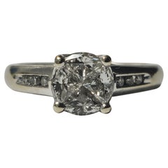 Anillo de oro blanco de 14k con diamantes talla pastel de 1,20 ct