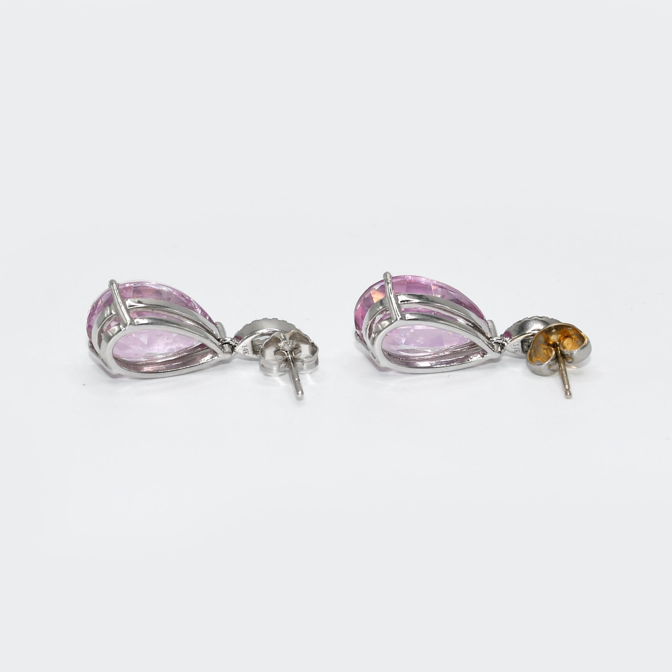 pink lab diamond earrings