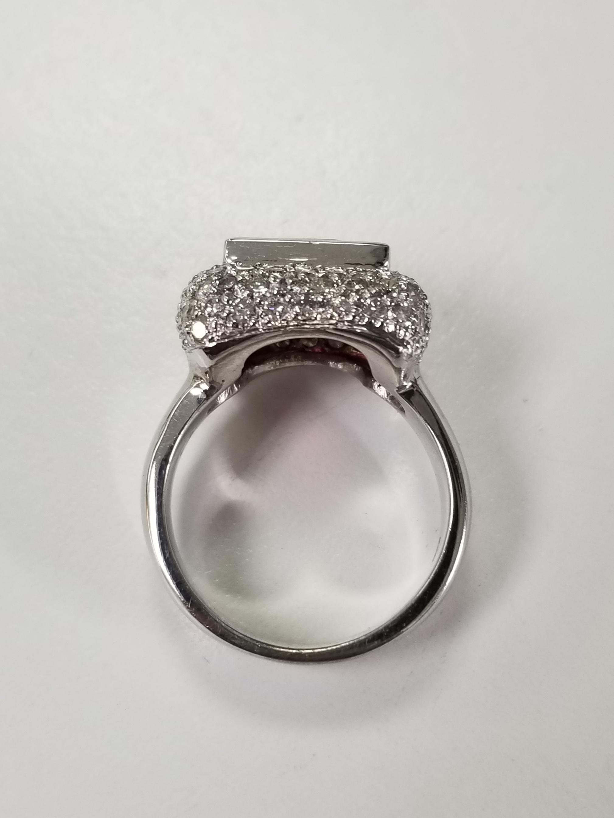 Ring aus 14 Karat Weißgold mit rosa Turmalin und Diamant im Zustand „Neu“ im Angebot in Los Angeles, CA