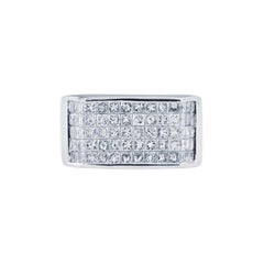 14 Karat White Gold Pinky Ring with 2.5 Carat Diamonds