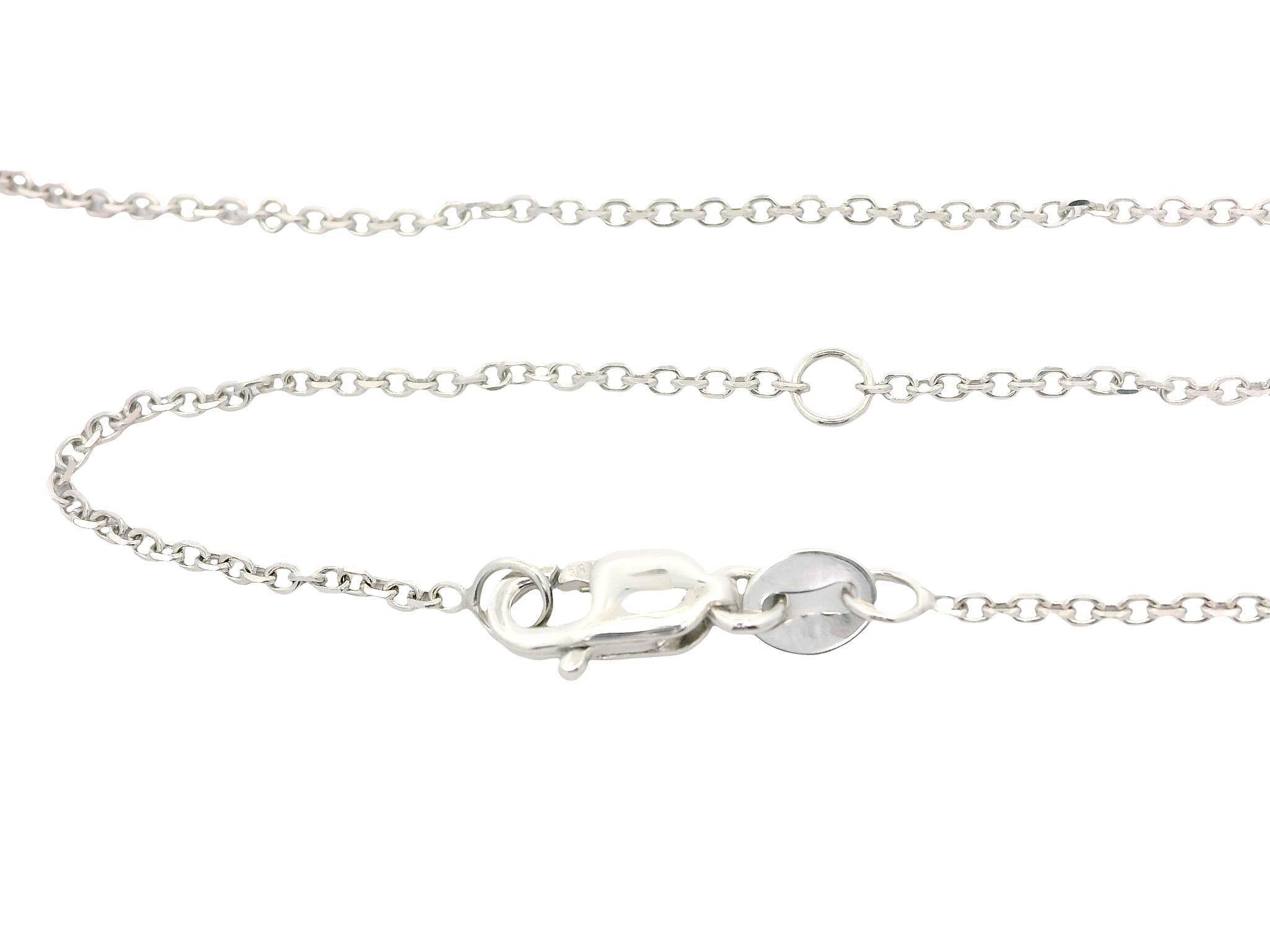 14k White Gold & Platinum 3.79ctw Tear Drop Pear Opal Diamond Pendant Necklace For Sale 2