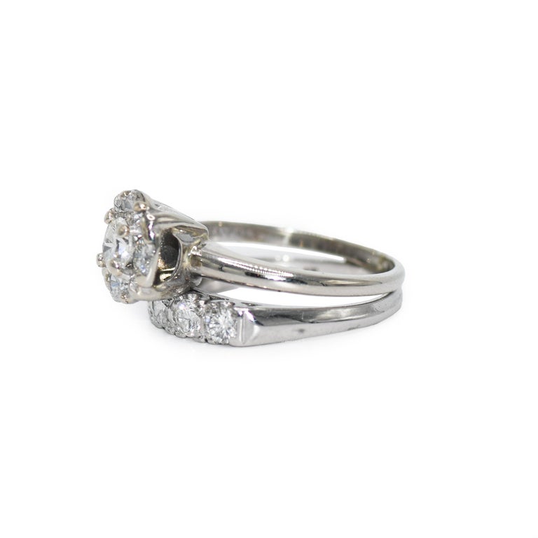 Bague De Fiançailles/Mariage Diamants 1.05ct Or Blanc 14k - Taille 6 1/4, Occasion