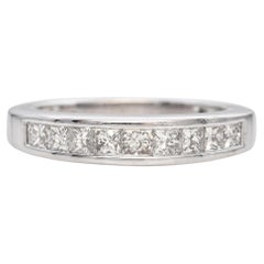 Anello con fedina in oro bianco 14K con taglio a principessa e diamanti da 0,69 TCW