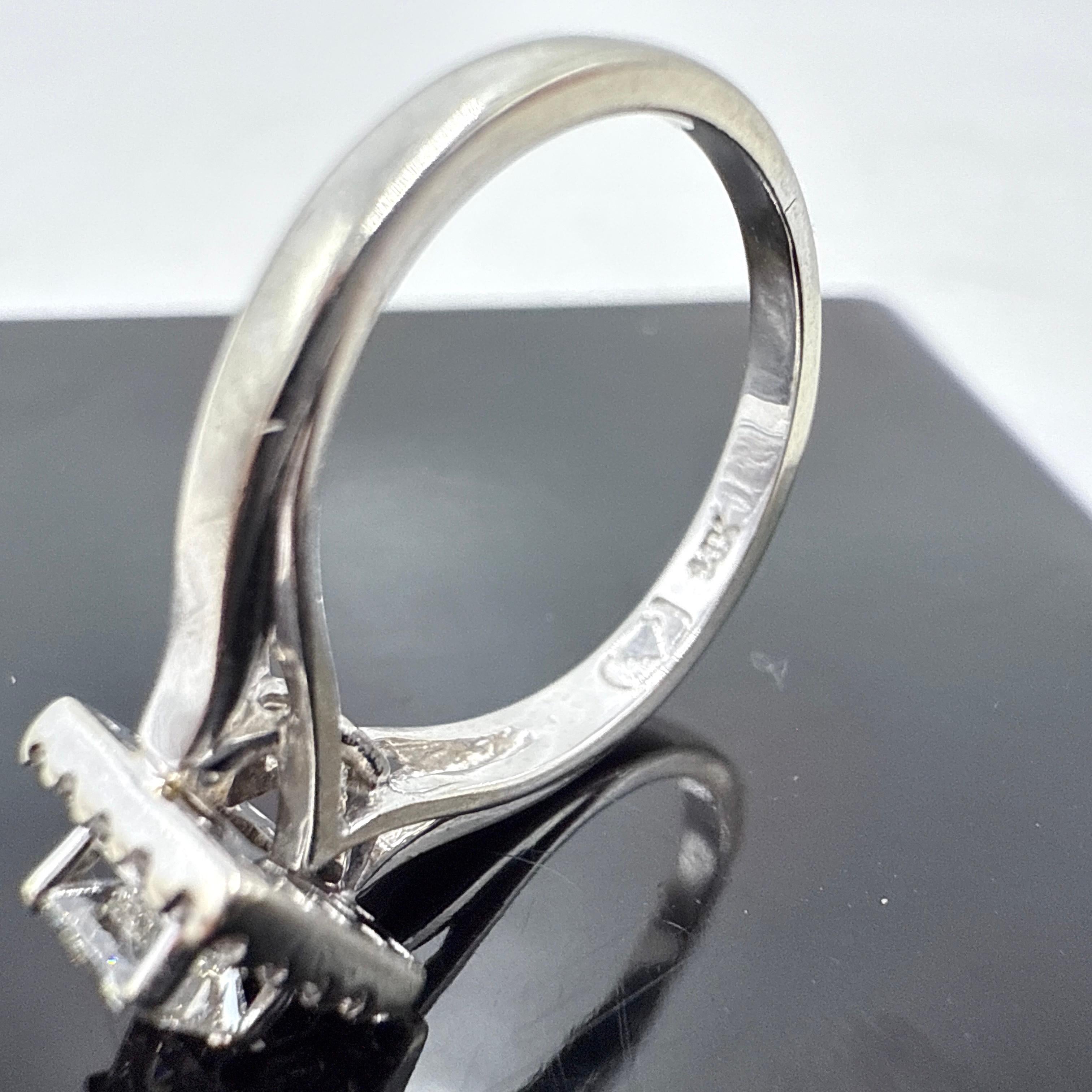 Women's 14K White Gold Princess-Cut Diamond Engagement Ring 0.61TCW For Sale