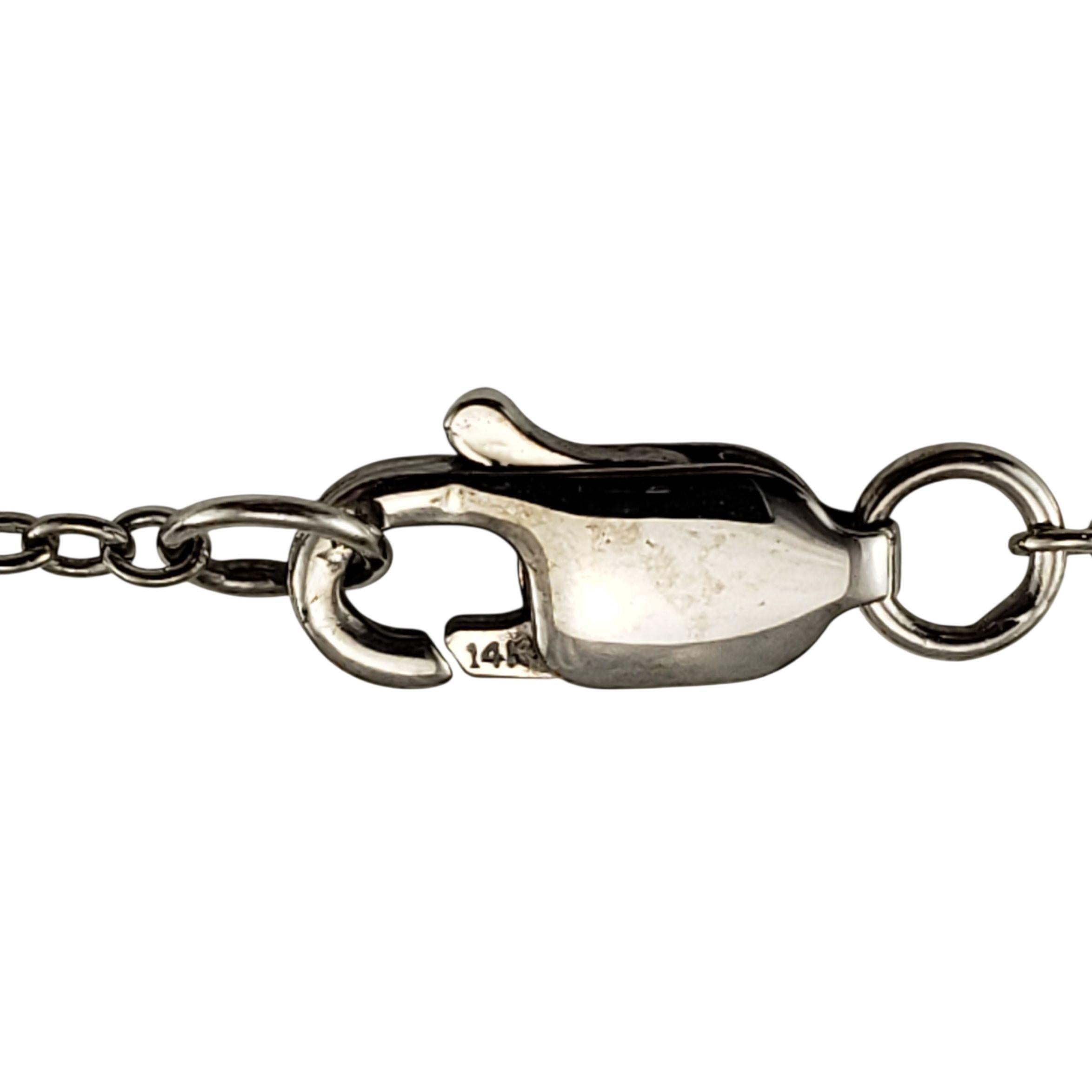 14K Weißgold Princess Cut Diamant Solitär Anhänger Halskette #23324 im Zustand „Gut“ im Angebot in Washington Depot, CT