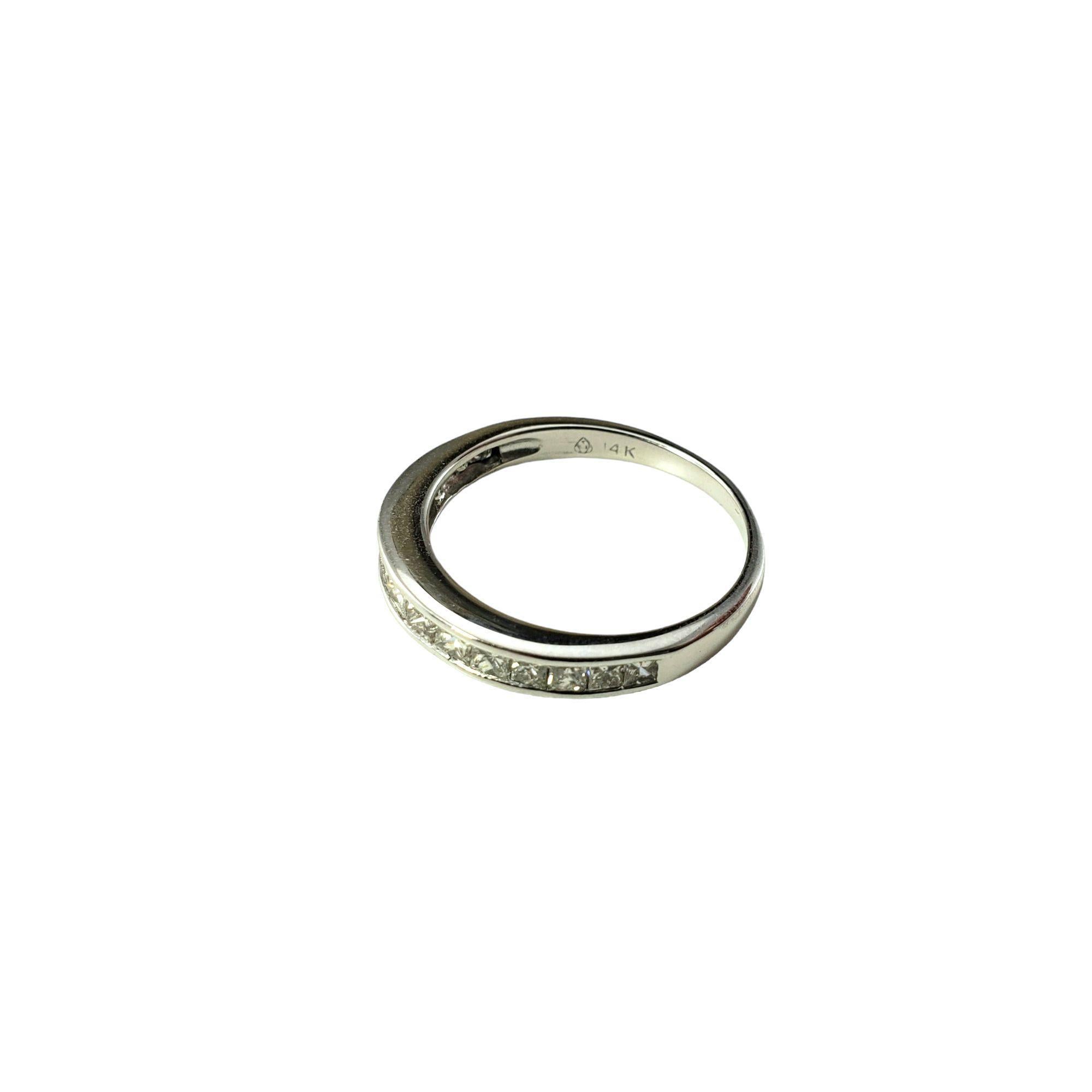 14K White Gold Princess Cut Diamond Wedding Band Ring Size 7.25 #15270 For Sale 1