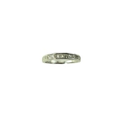Anneau de mariage en or blanc 14K avec diamant taille princesse Taille 7.25 #22290