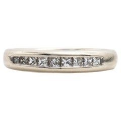 14k White Gold Princess Diamond Half Eternity Ring