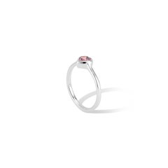 14K White Gold Rhodolite Garnet Heart Ring